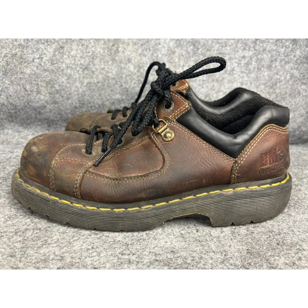 Dr. Doc Martens Industrial Steel Toe Safety Shoes Men's‎ 9 Brown Leather 1993